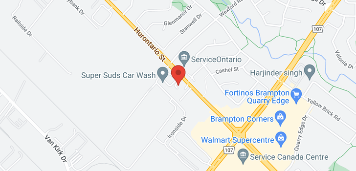 map of 10160 HURONTARIO ST